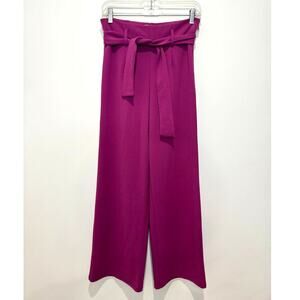 Leith (Nordstrom) Magenta Pink/Purple Wide Leg Pants with Tie, Women's SMALL